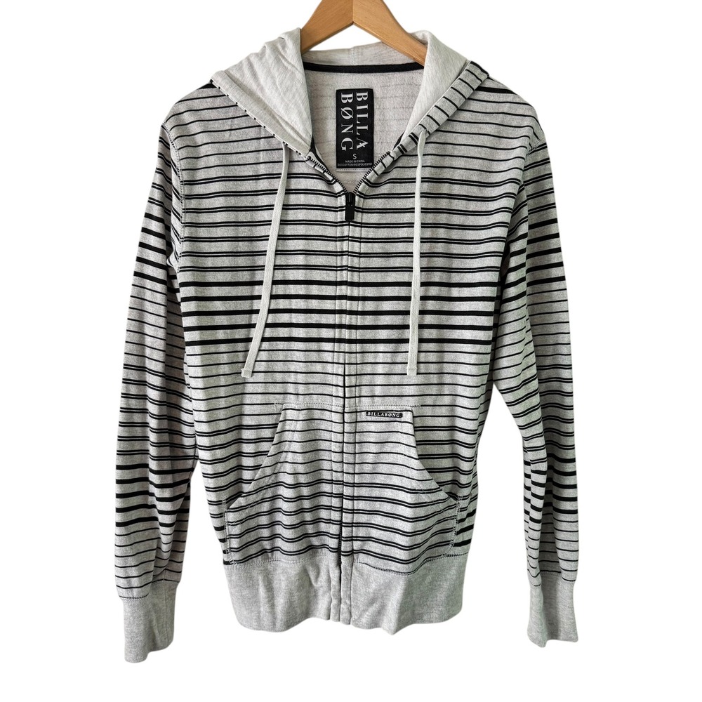 Billabong Striped Full Zip Hoodie with Pockets Casual‎ Comfy Mens Size S